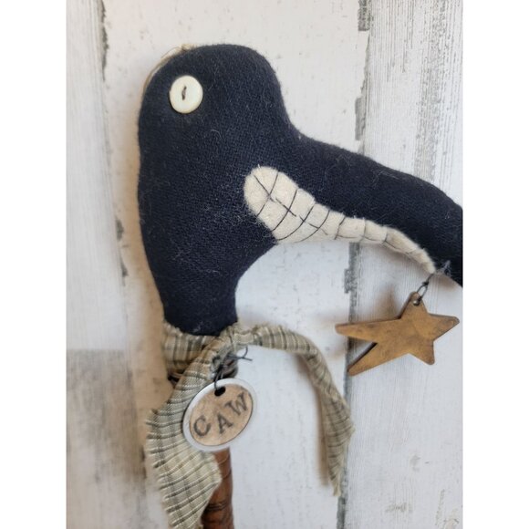 Unique crow mini staff Halloween Caw rustic star bird decor - Picture 2 of 10